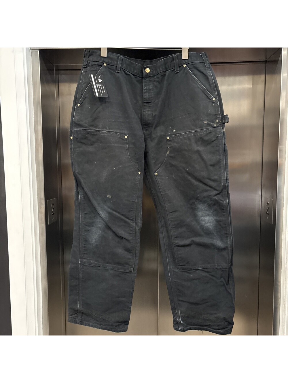 Vintage 90s Made in USA Black Double Knee Workwear Pants